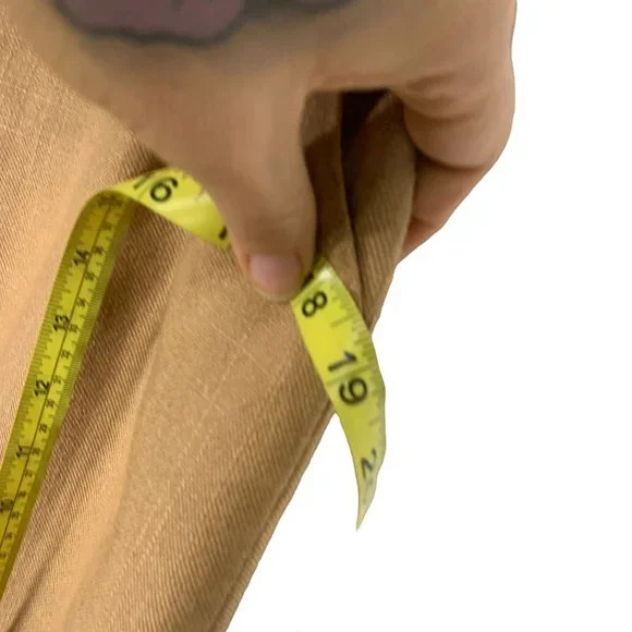 Vintage 70s Evan Picone Tan Button Up Straight Midi Skirt Medium - Picture 6 of 8